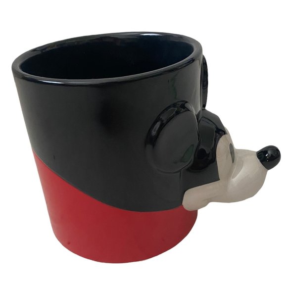 Disney Mickey Mouse Mug Coffee Tea Cup Black Red Face 3D Design NWOT - Picture 4 of 6